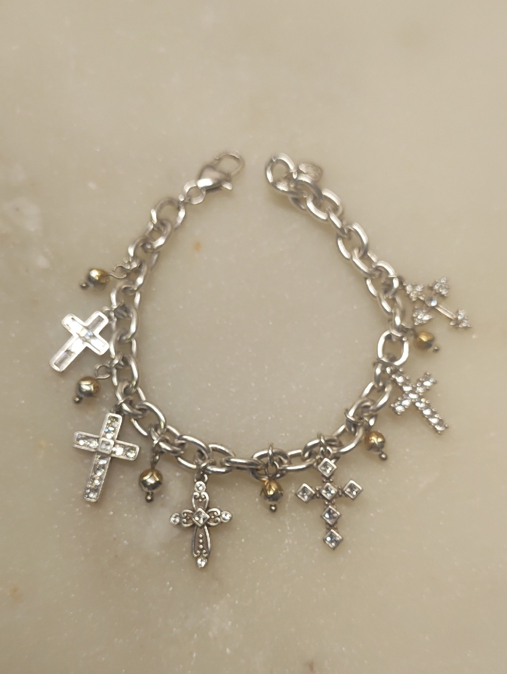 FLASH SALE!🔥 Brighton Sacramento Cross Charm Bracelet Silver Retired - READ! - Picture 3 of 14
